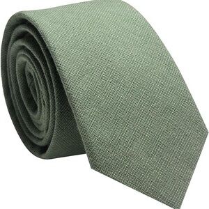 Set of 10 Brand New Dusty Sage Skinny Ties – Groomsmen & Wedding Tie